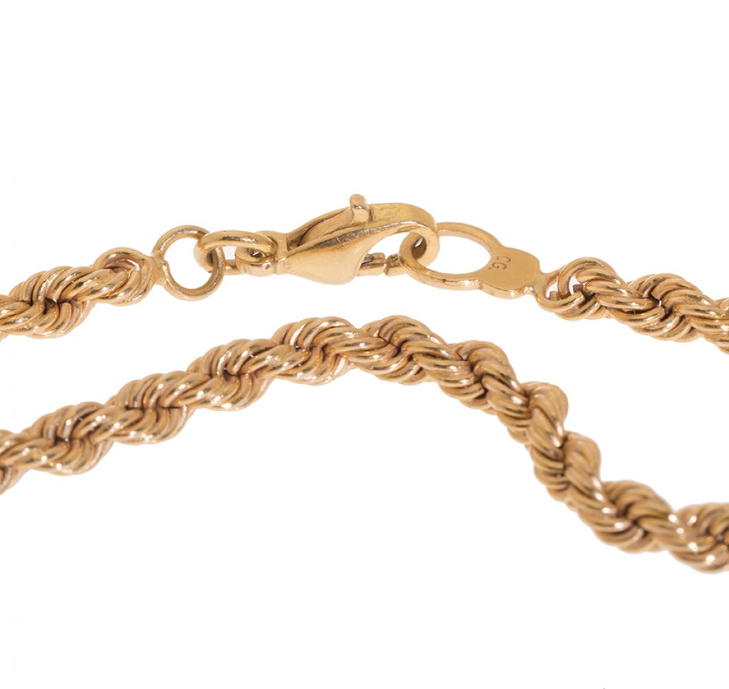 Necklace in 18kt yellow gold. Solid Neapolitan cord model with Italian clasp. With hallmarks. Gold - Image 3 of 3