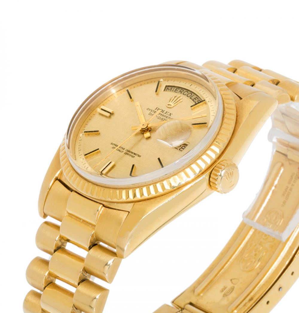 ROLEX Oyster Perpetual Day-Date watch for men/Unisex.In 18kt yellow gold. Circular gold-plated - Image 3 of 3