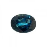 Blue sapphire, oval cut, weighing ca. 4.71 carats.Measurements: 11 x 8.5 mm.