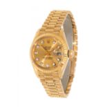ROLEX Osyter Perpetual Datejust ladies' watch.In 18kt yellow gold. Circular case with gold dial.