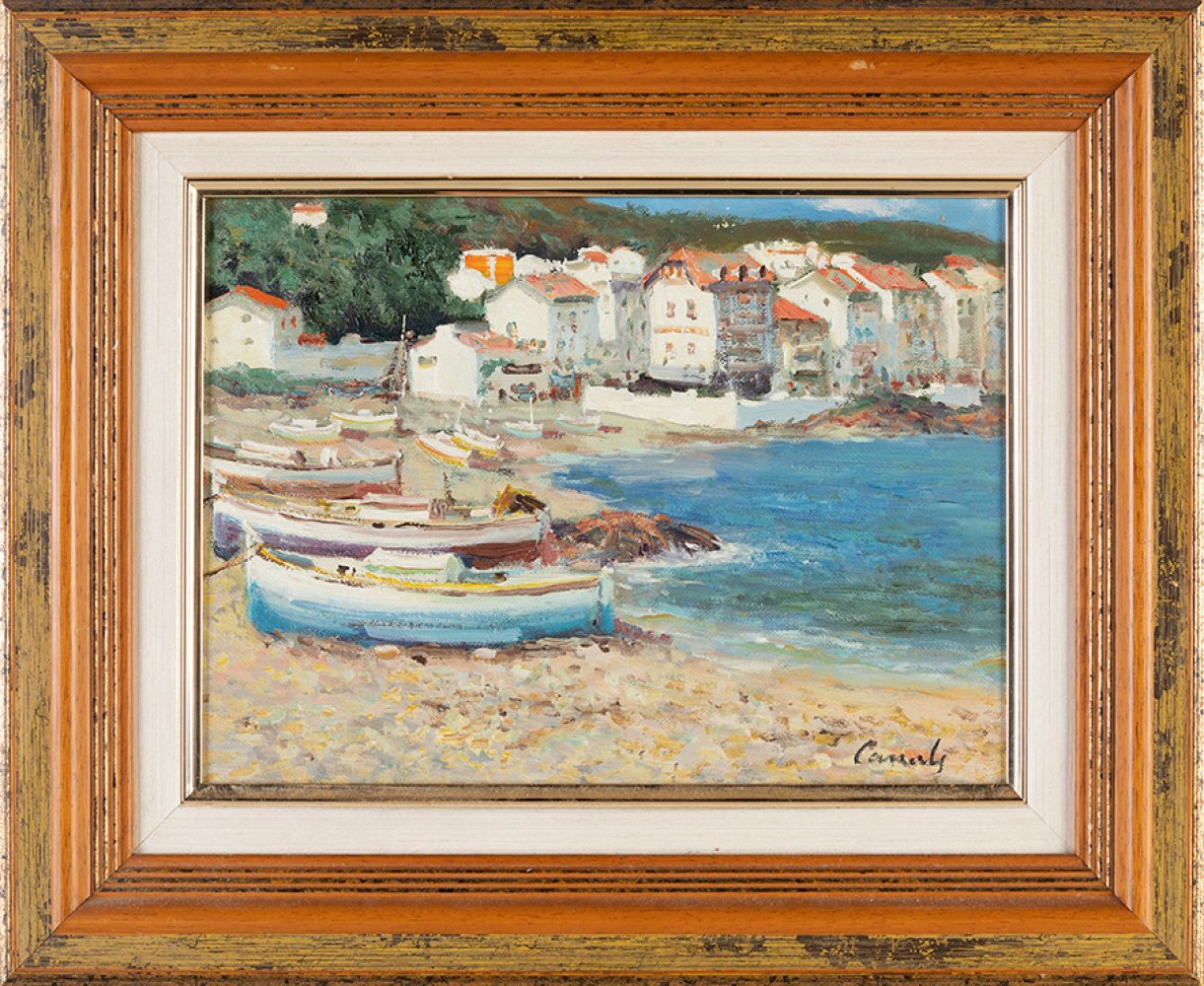 RICARD CANALS LLAMBÍ (Barcelona, 1876 - 1931)."Cadaqués, Costa Brava".Oil on canvas.Signed in the - Image 3 of 4