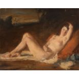 French school; second third of the 19th century."Female nude".Oil on canvas.It presents slight