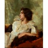 FRANCESC MASRIERA MANOVENS (Barcelona, 1842 - 1902)."Lady", 1900.Oil on panel.Signed and dated in