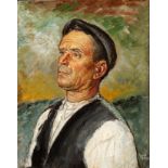 JOSÉ AGUIAR (Vueltas de Santa Clara, Cuba, 1898 - Madrid, 1976)."Peasant".Oil on canvas.Signed in