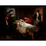 GUSTAVE SCHWARZ (c.1809 - c.1854)."St. Elizabeth of Hungary 24 years old on her deathbed", 1853.