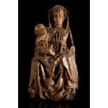 Hispano-Flemish school; 16th century."Virgin and Child".Carved wood.Measurements: 93 x 49 x 33 cm.