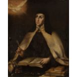 Spanish school; second half of the 17th century."Saint Teresa of Jesus".Oil on canvas. Re-drawn.It