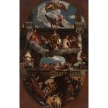 Follower of JACOPO TINTORETTO (Venice, 1518 - 1594)."The Triumph of Venice.Oil on canvas.It has