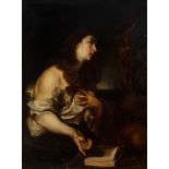 Follower of MATEO CEREZO (Burgos, 1637-Madrid, 1666), 18th century."Penitent Magdalene".Oil on
