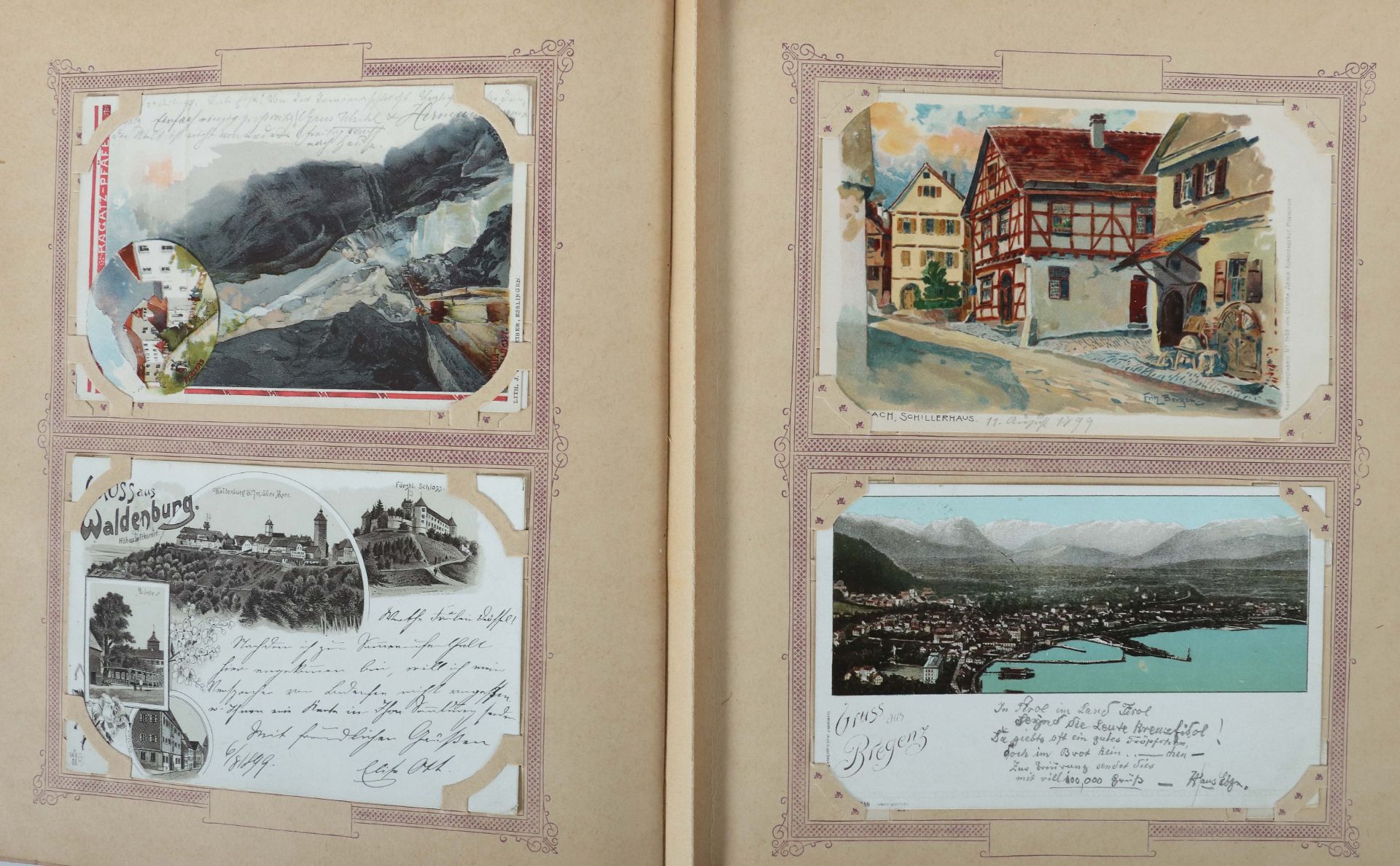 Postkartenalbum um 1900, mit 200 Gruß- - Bild 8 aus 10