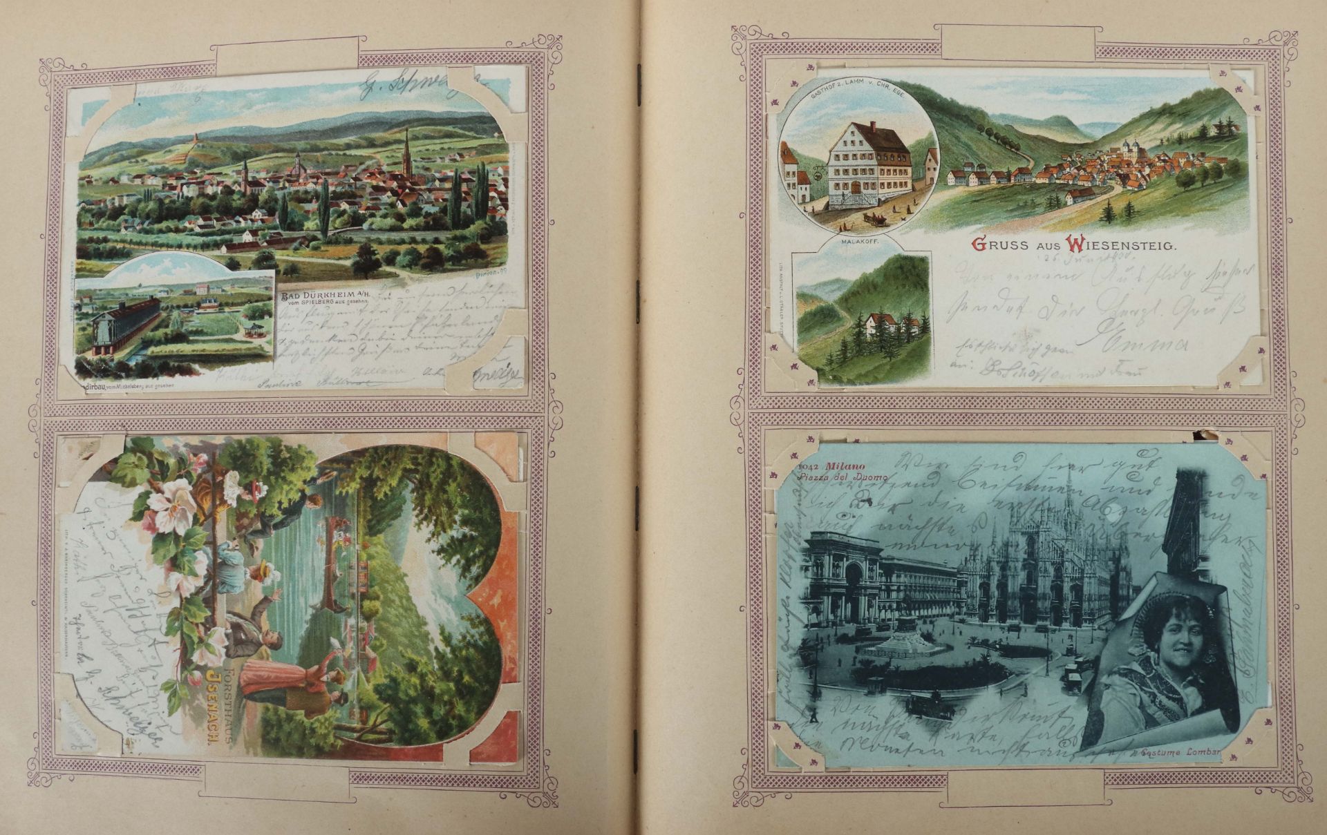 Postkartenalbum um 1900, mit 200 Gruß- - Bild 10 aus 10