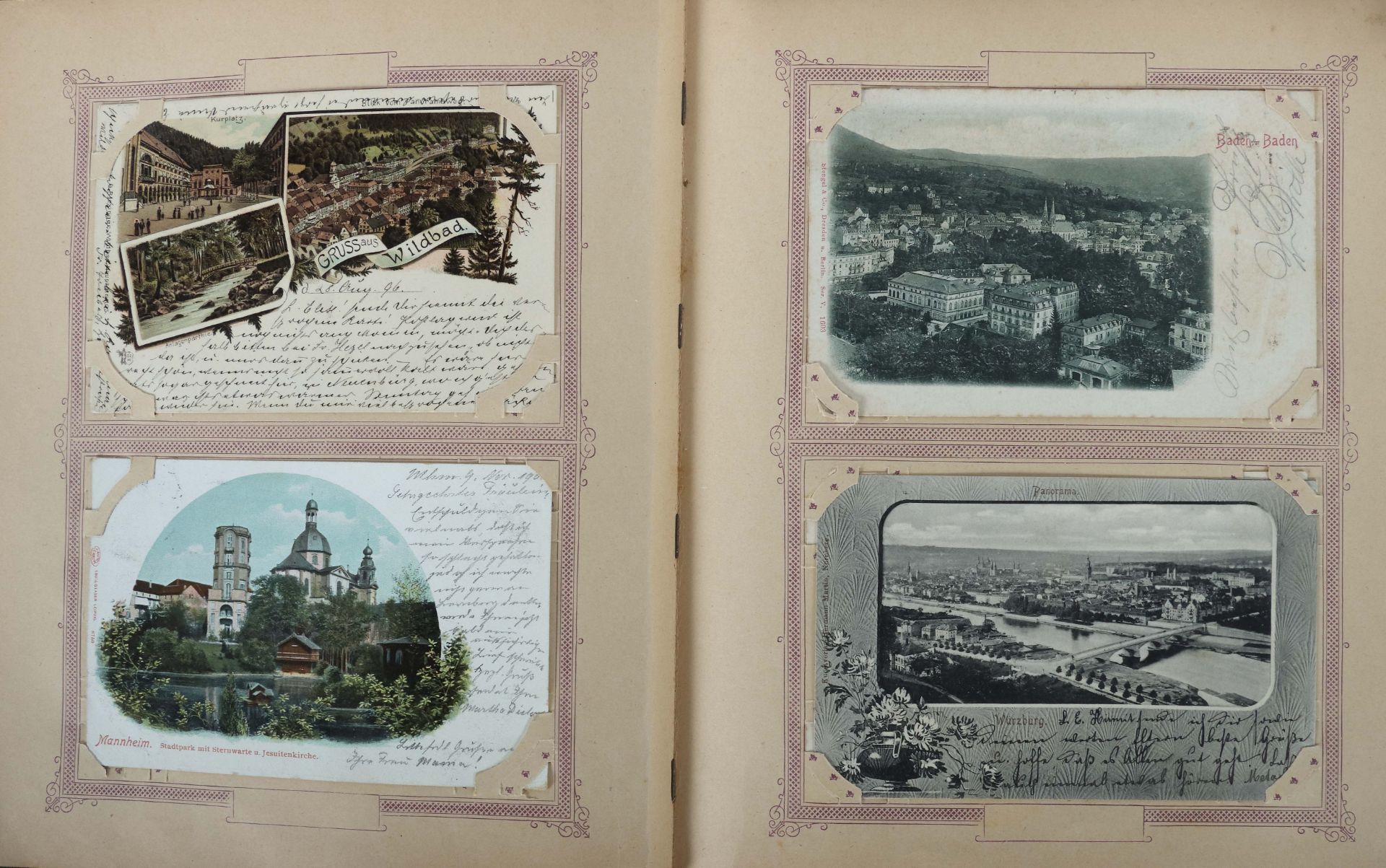 Postkartenalbum um 1900, mit 200 Gruß- - Bild 6 aus 10