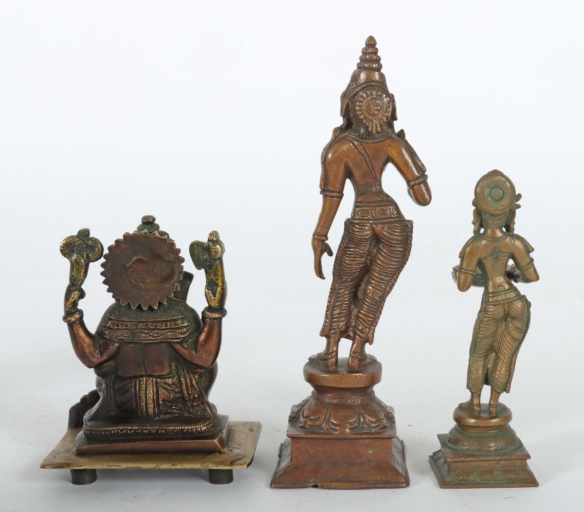 3 Bronzefiguren Indien, 2. Hälfte 20. - Bild 2 aus 2