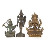 3 buddhistische Bronzen Indien/Nepal,