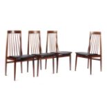 4 Dining Chairs 1970er Jahre, wohl