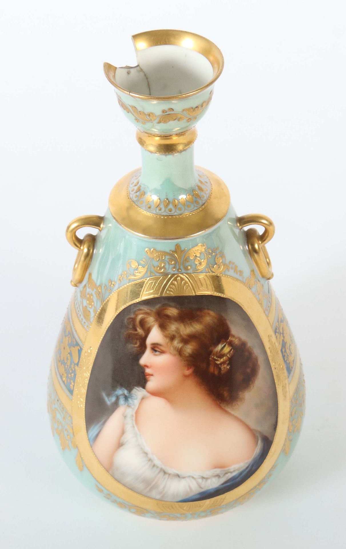 Vase mit Damenportrait Frankreich, - Bild 3 aus 6