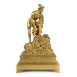 Bronze d'oré Figurenpendule mit Hermes
