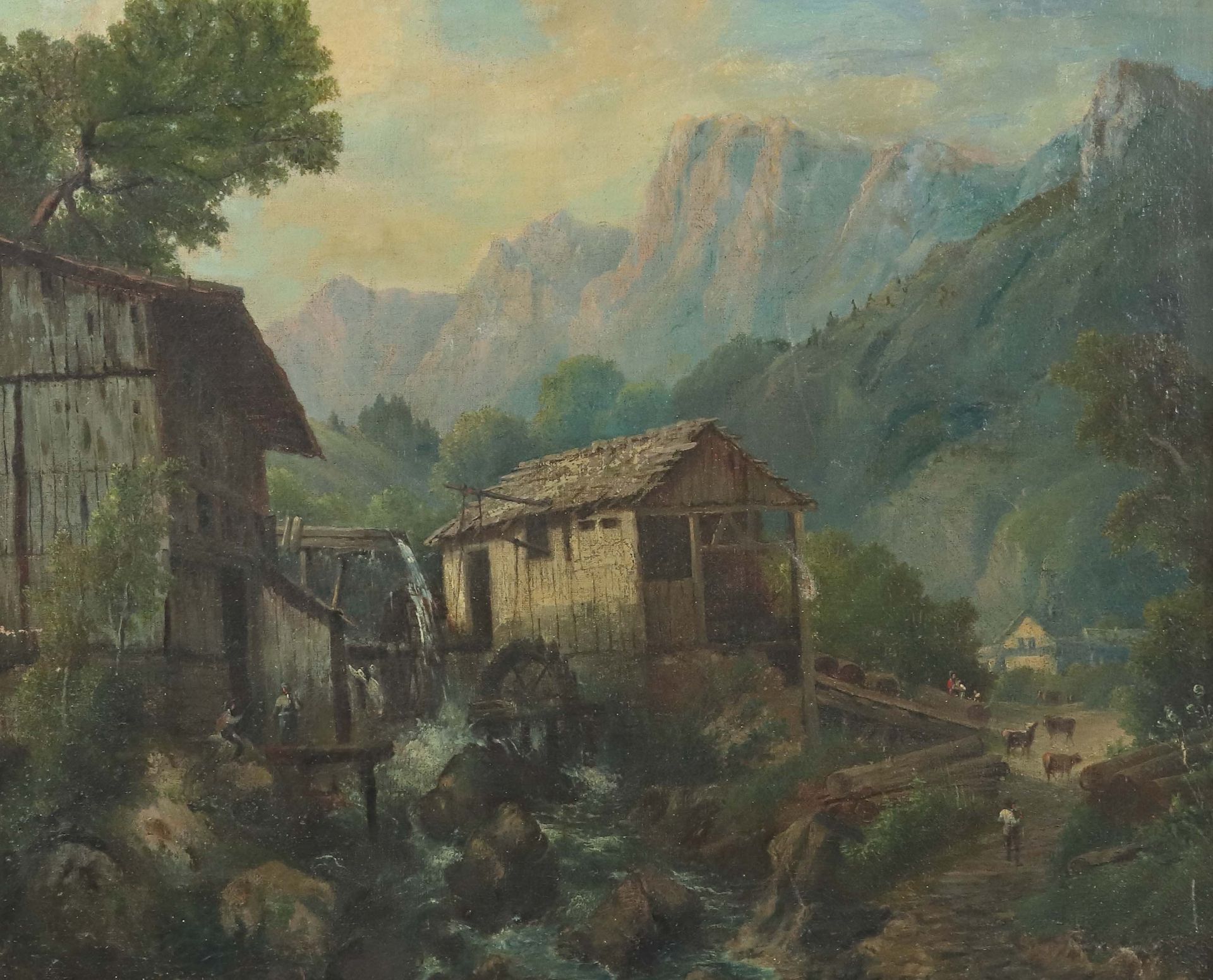 Maler des 19. Jh. "Bachlauf mit Mühle"