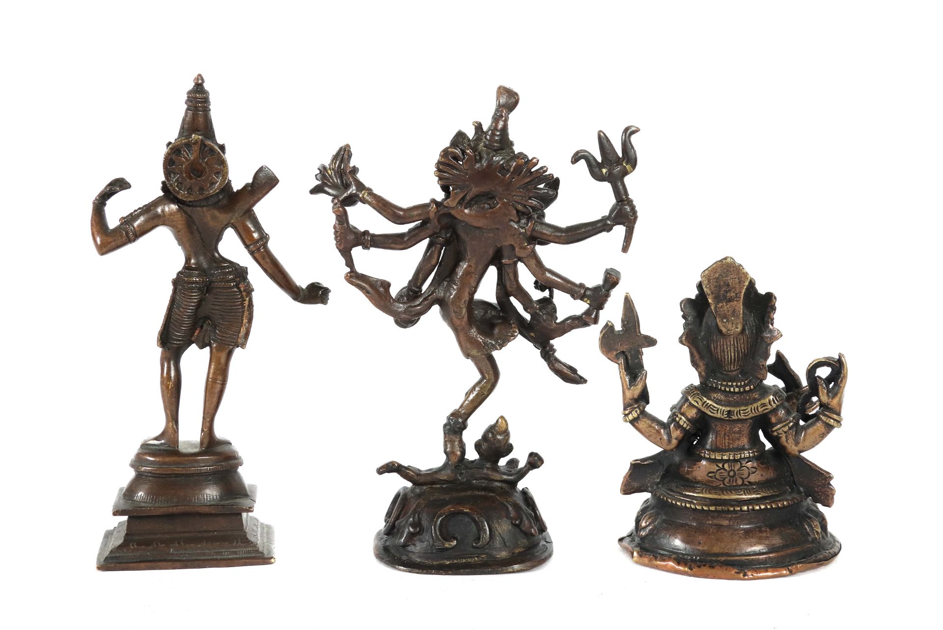 3 Bronzefiguren Indien, 2. Hälfte 20. - Bild 2 aus 2