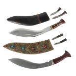 Zwei Khukuri Messer Nepal, 20. Jh., 1x