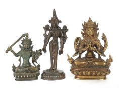 3 buddhistische Bronzen Indien/Nepal,