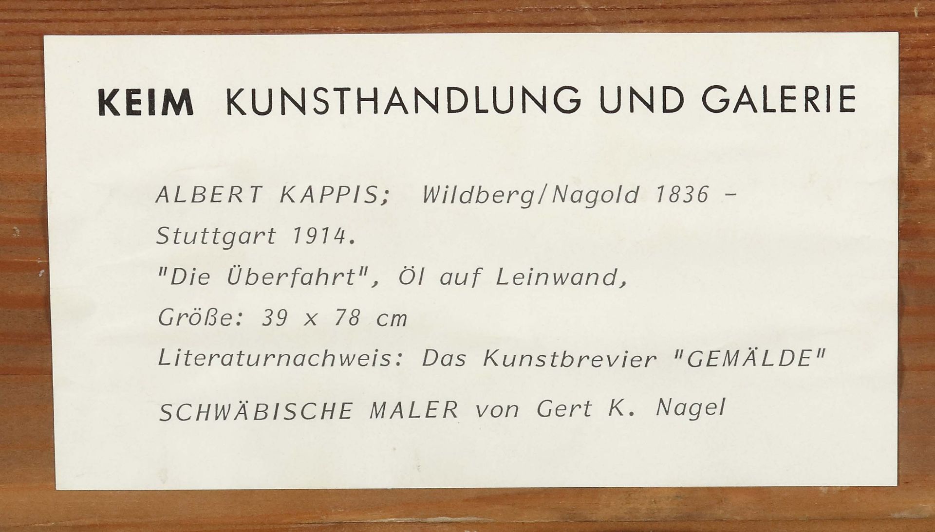 Kappis, Albert Wildberg/Nagold 1836 - - Image 5 of 5