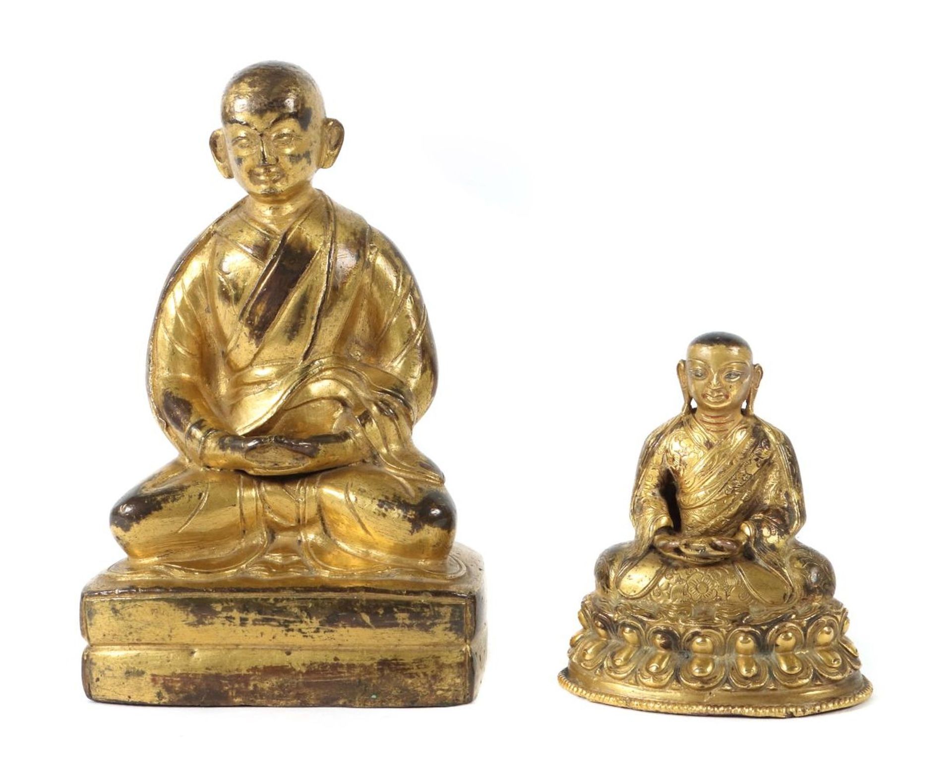 2 Arhat-Figuren Tibet, 2. Hälfte 20.