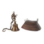 2 Glocken Indien, Bronze/Eisen/Holz