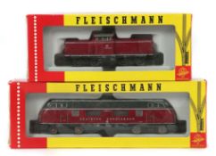 2 Dieselloks Fleischmann, Spur H0, ca.
