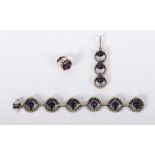 Schmuckset Amethyst Silber 835, 3-tlg.