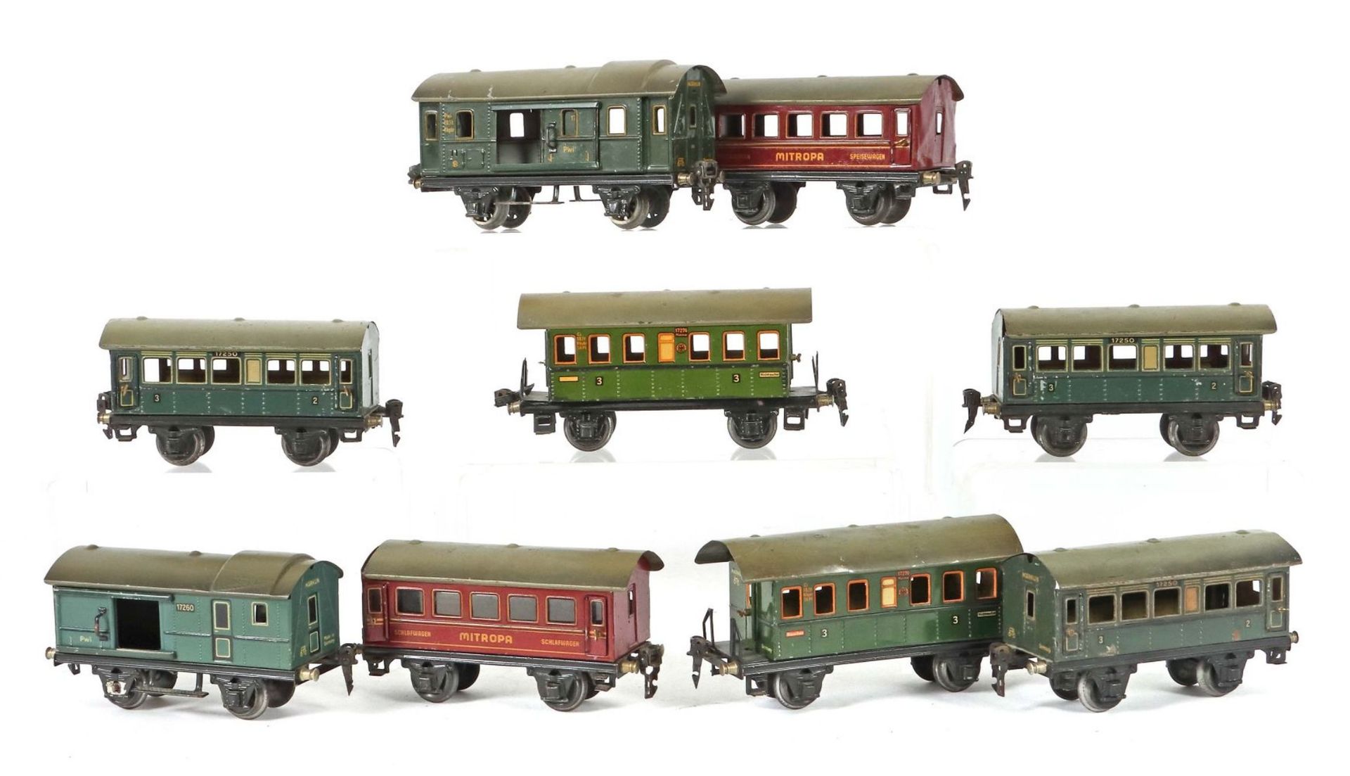 9 Personen- und Gepäckwagen Märklin,