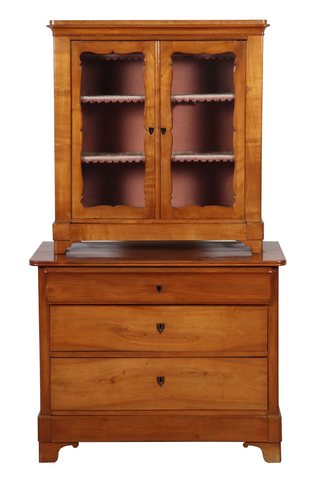 Biedermeier Vitrinenaufsatzschrank 2.