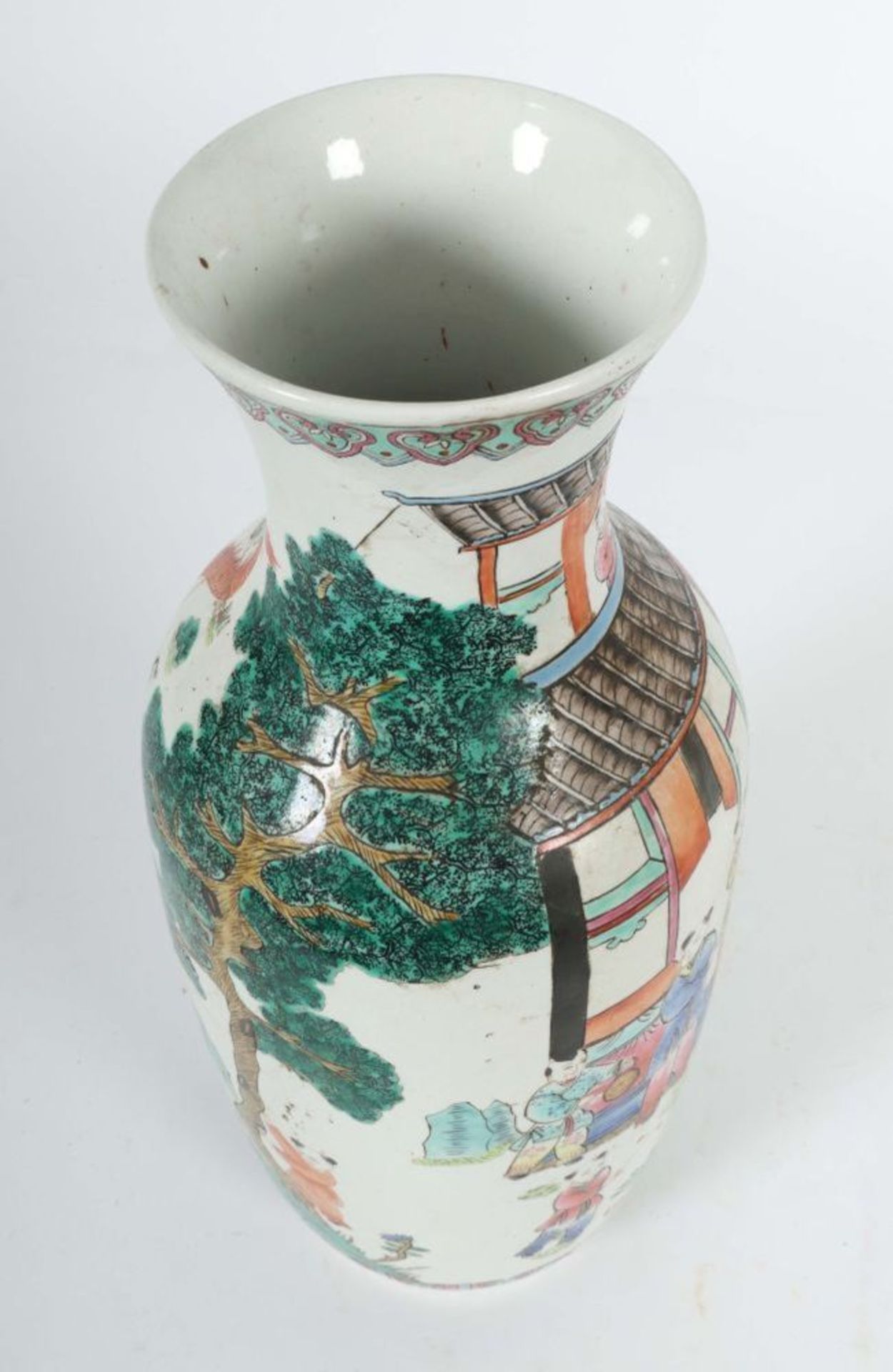 Famille-Rose Vase China, 2. Hälfte 20. - Image 4 of 5