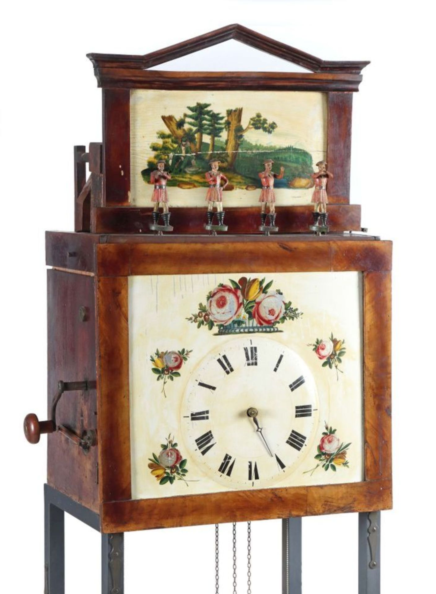 Biedermeier-Flötenuhr mit beweglichen