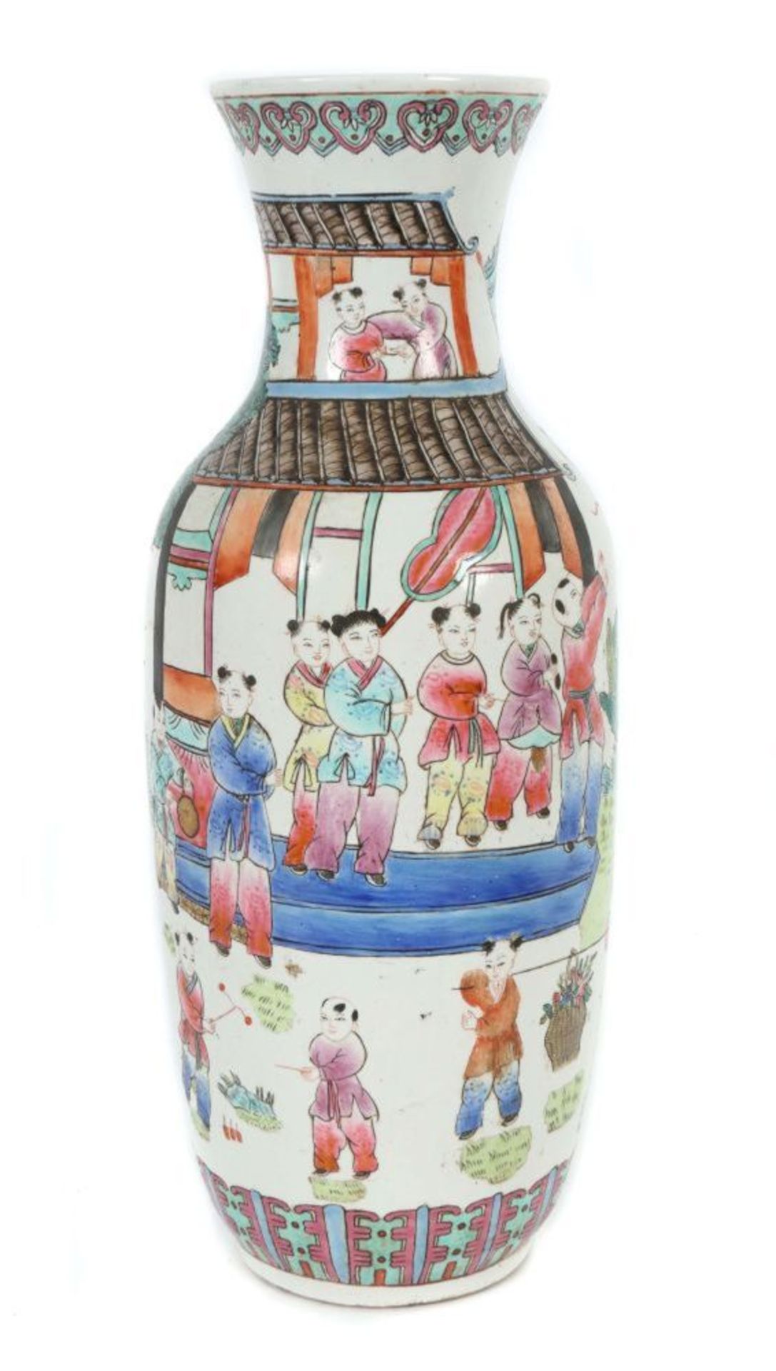 Famille-Rose Vase China, 2. Hälfte 20.