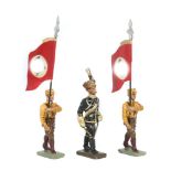 3 militärische Zinnfiguren ca.