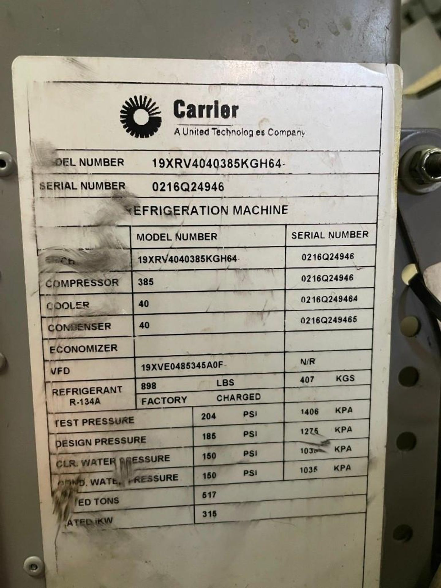 Carrier Aqua Edge 19RXV Water Chiller - Image 9 of 11