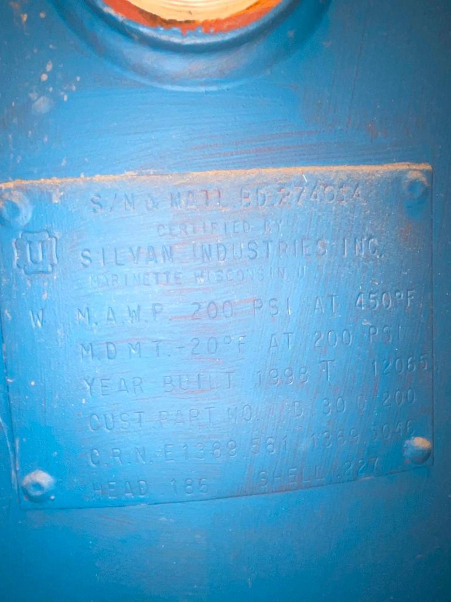 Silvan Vertical Compressed Air Surge Tank 200 PSI - Image 4 of 4