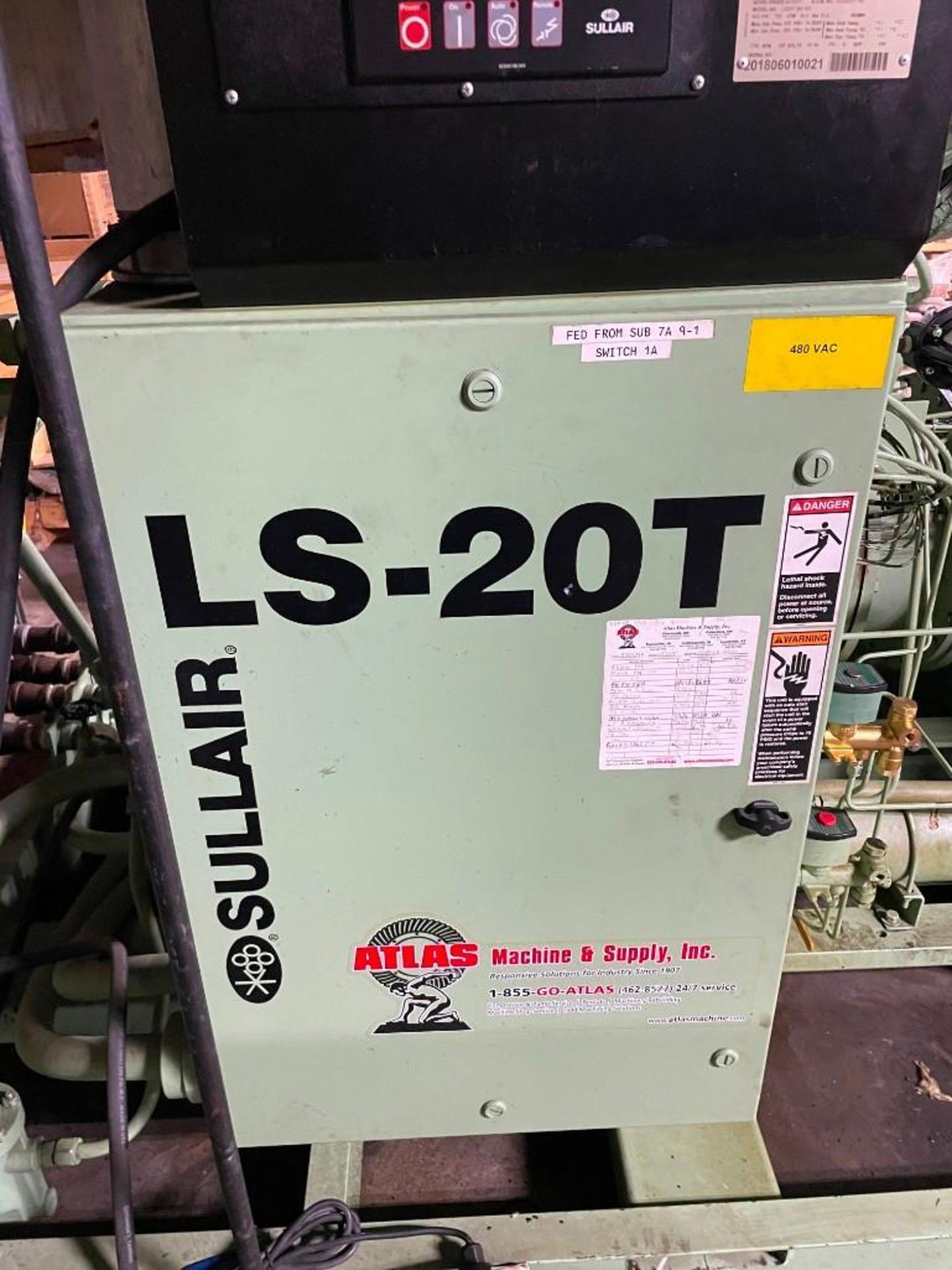 Sullair LS-20T 350WC Air Compressor 500 PSI - Image 9 of 13