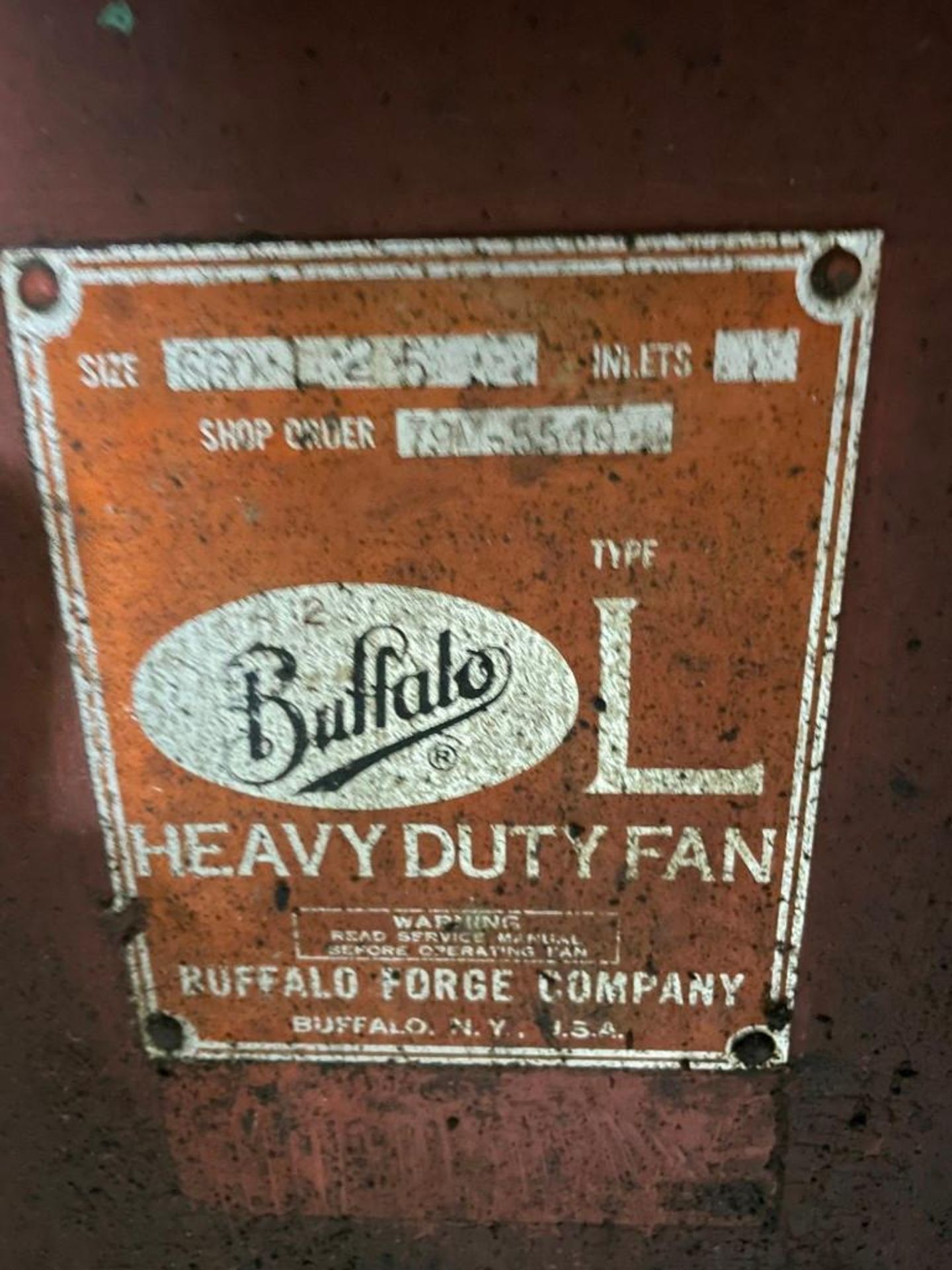Buffalo Forge Company Heavy Duty Fan Blower 400 Horsepower Motor - Image 14 of 14