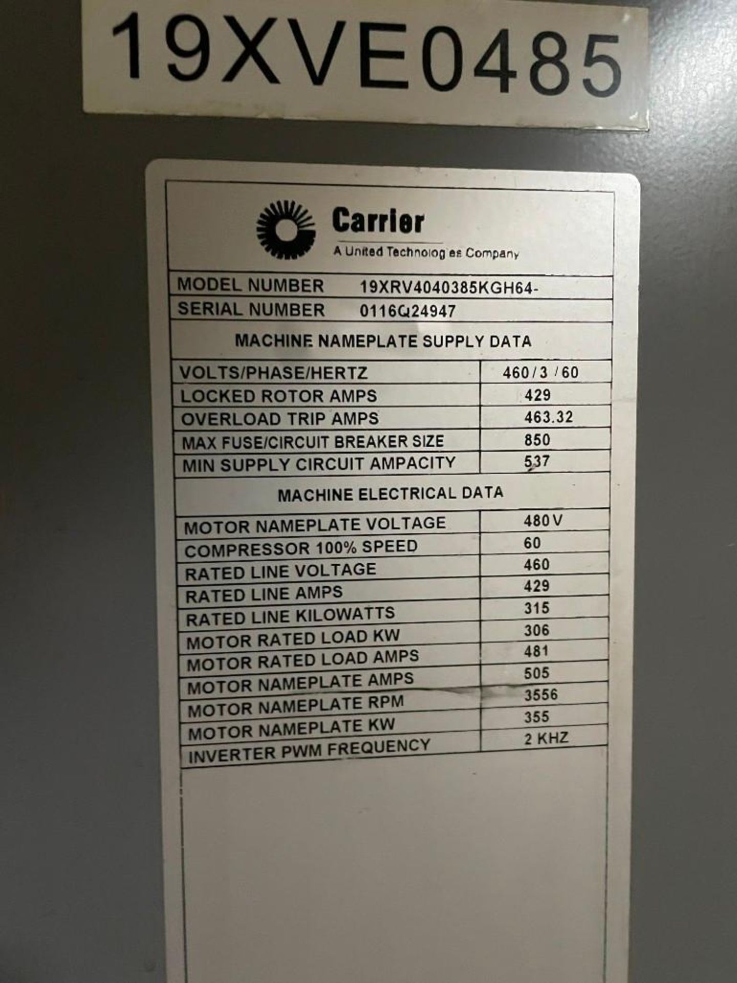 Carrier Aqua Edge 19RXV Water Chiller - Image 9 of 11