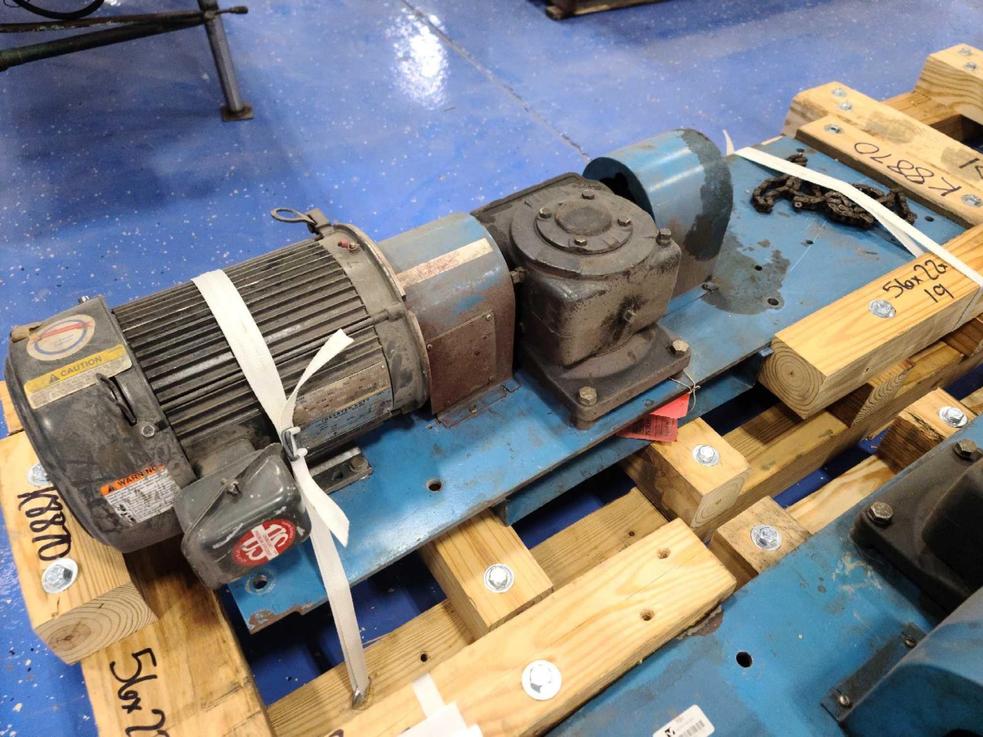 Emerson 3 HP Motor with Coupling on Steel Skid
