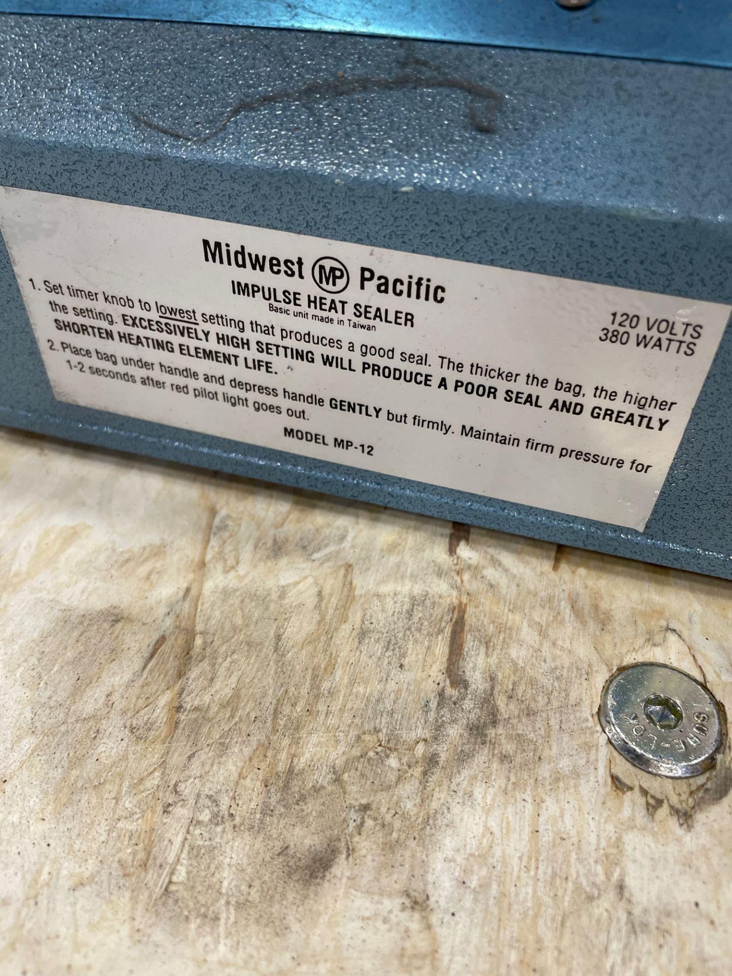 Midwest Pacific MP-12 Impulse Heat Sealer - Image 5 of 8