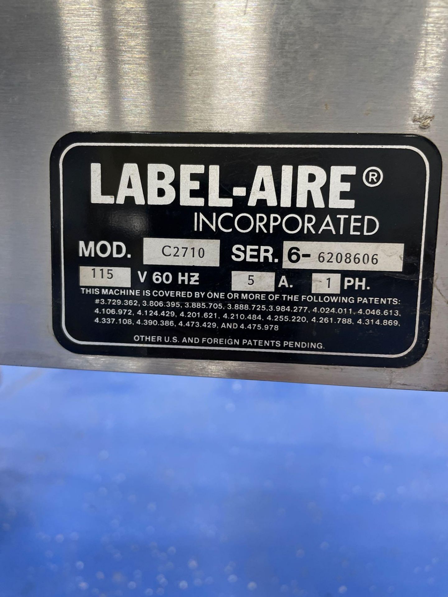 Label-Aire C2710 Label Applicator with Conveyor - Image 15 of 17