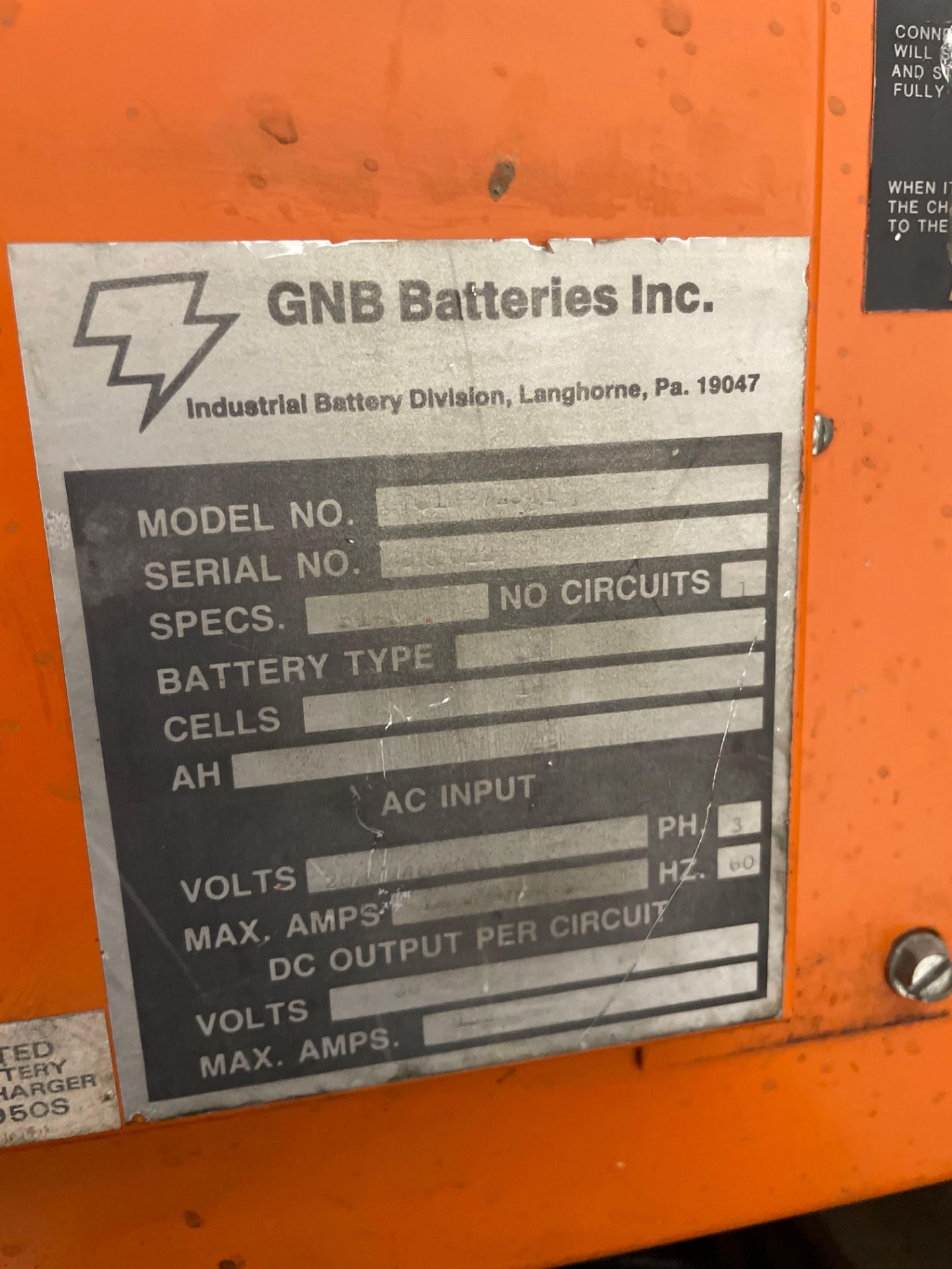 GNB Ferrocharger Forklift Battery Charger - Image 4 of 6