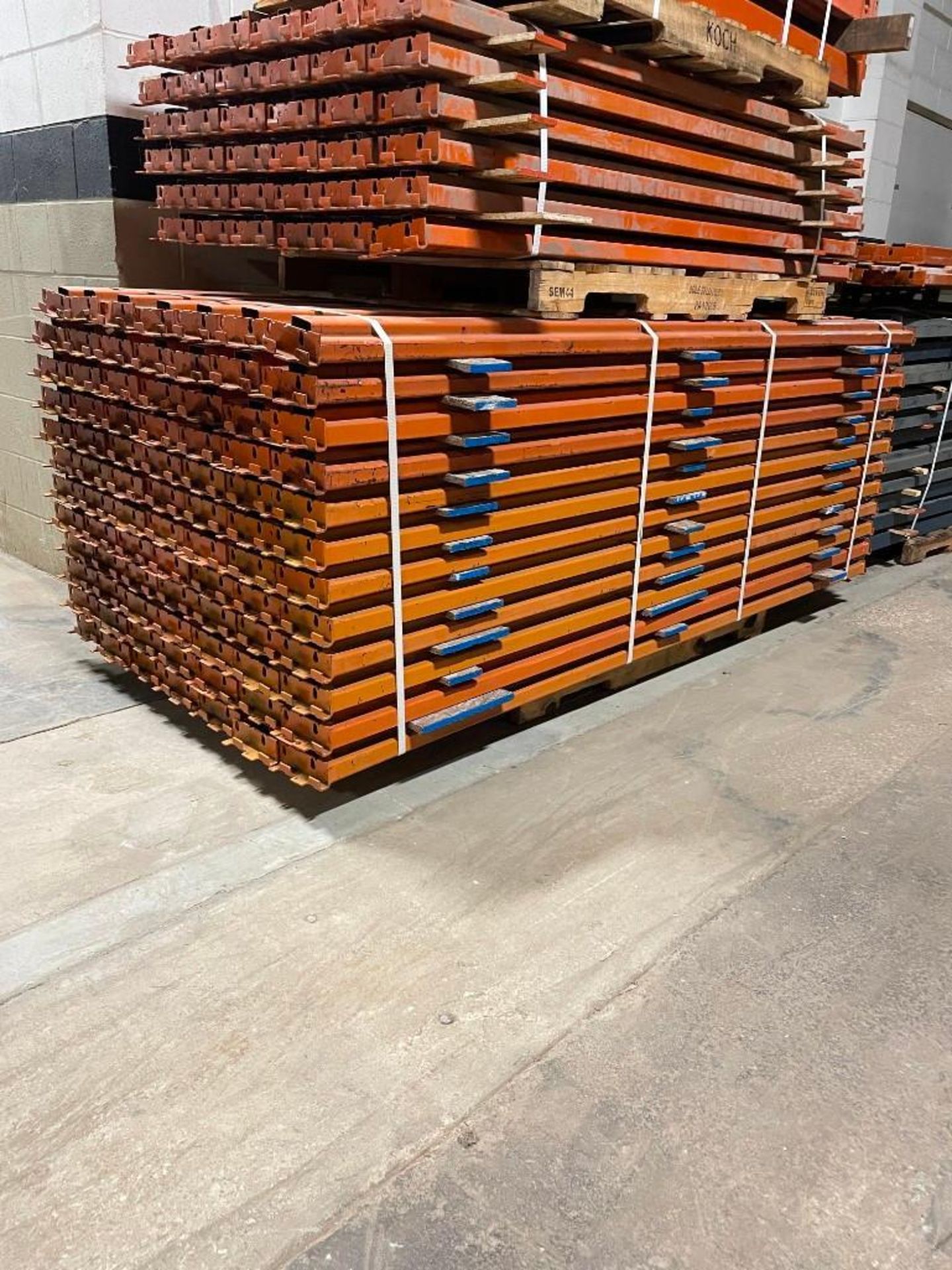 Lot of Pallet Racking, (84) beams 96" x 4"