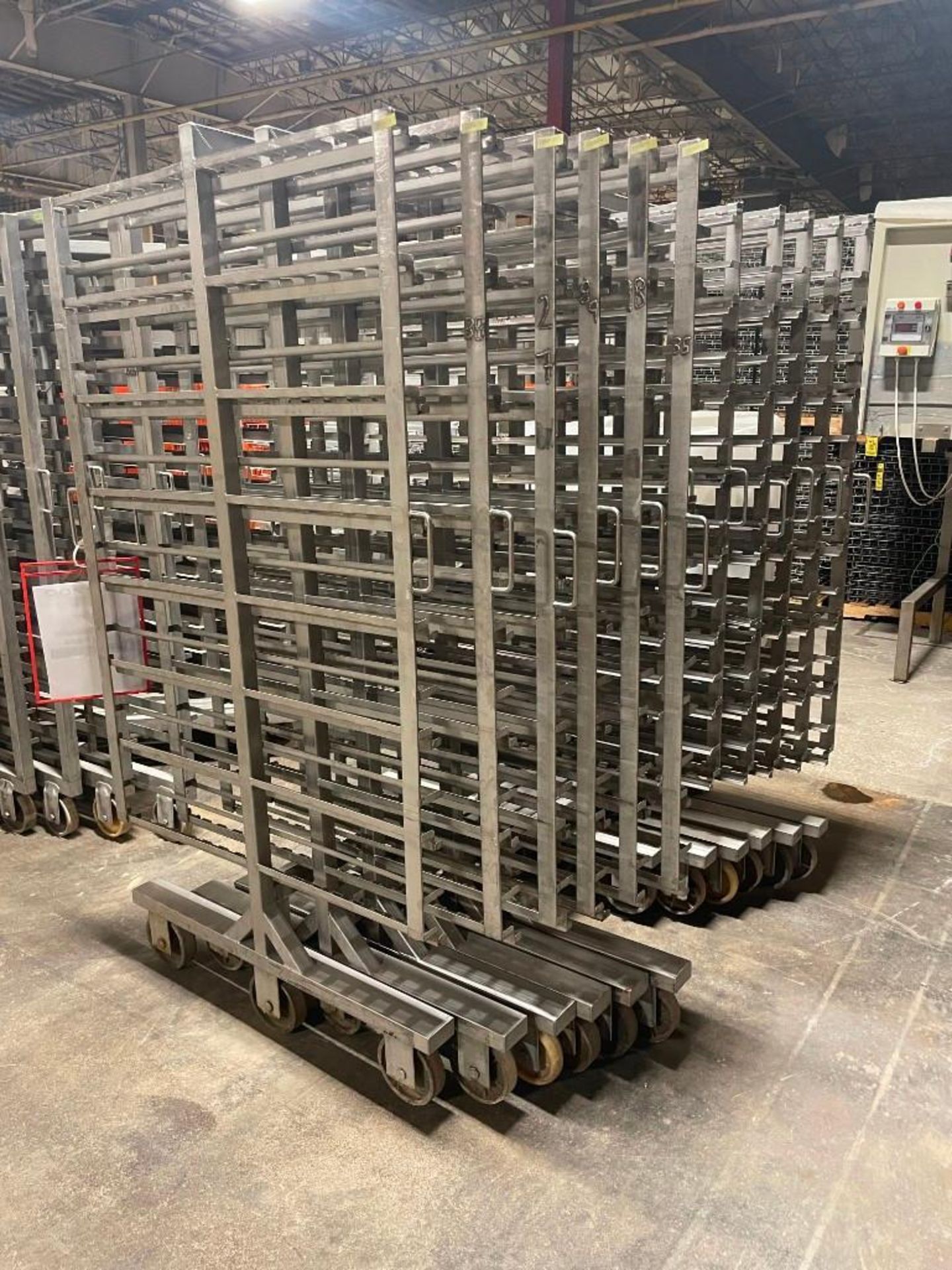 Lot of (6) Stackable Rolling Racks - Image 2 of 3