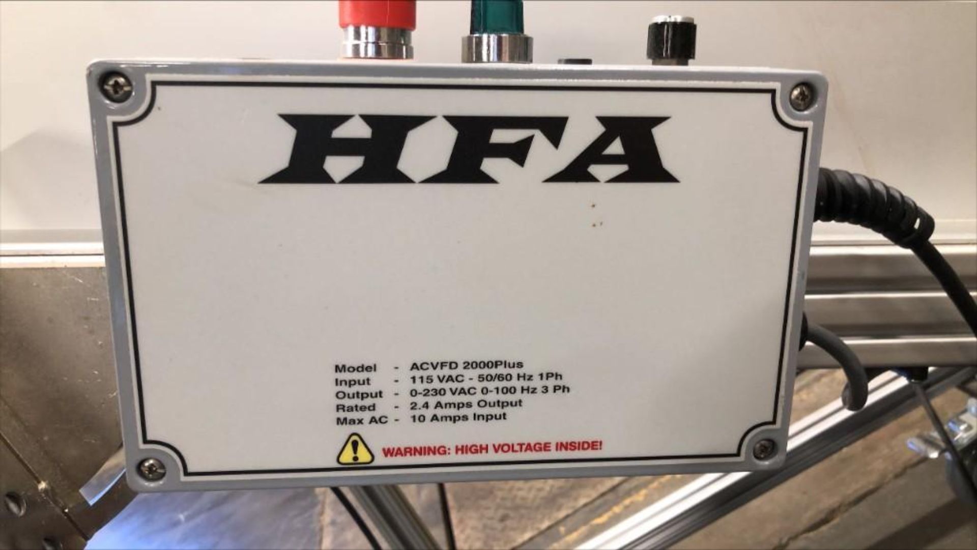 HFA ACVFD 2000 Plus Incline Conveyor - Image 6 of 6