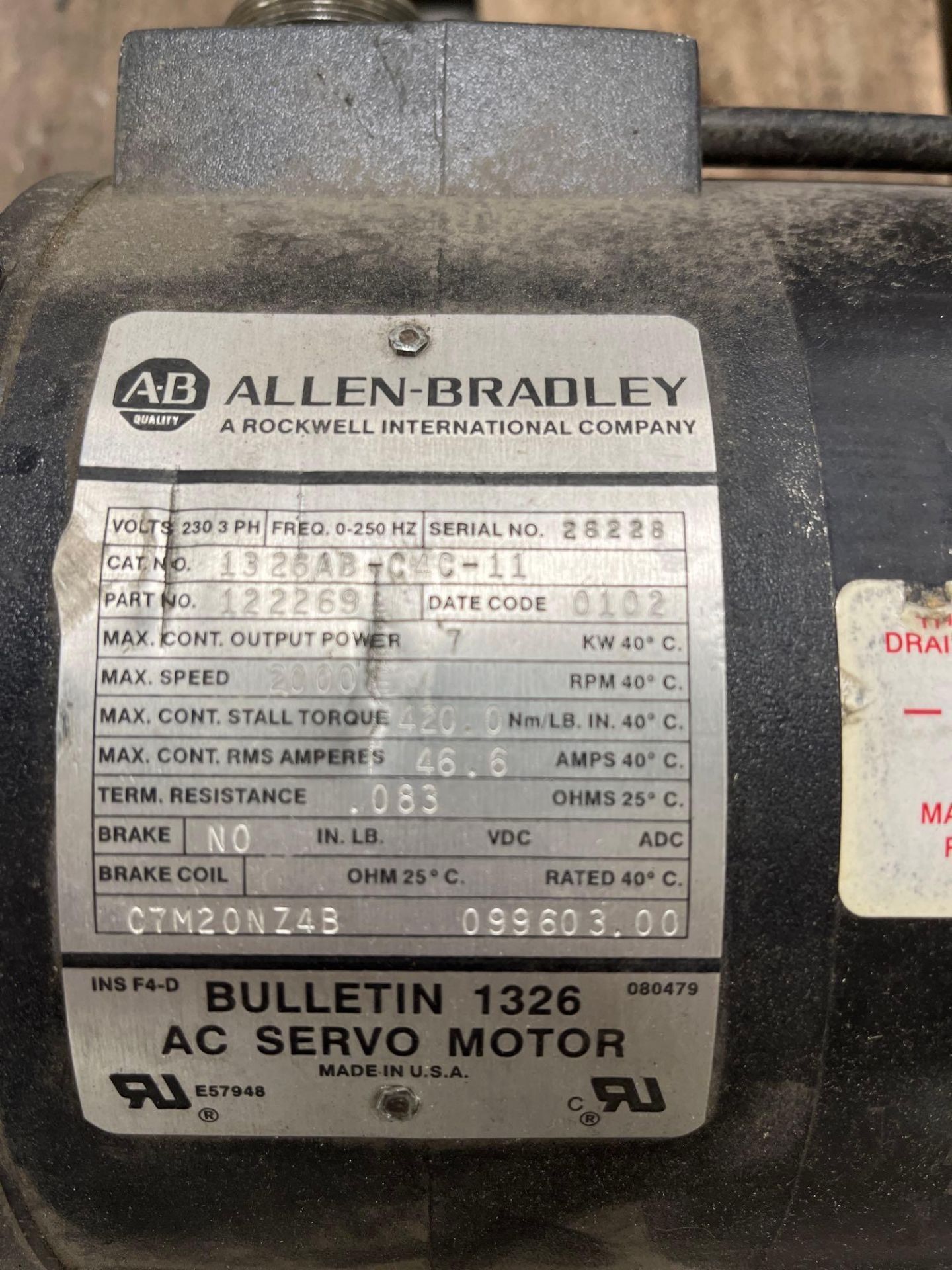 Allen Bradley AC Servo Motors - Image 2 of 2