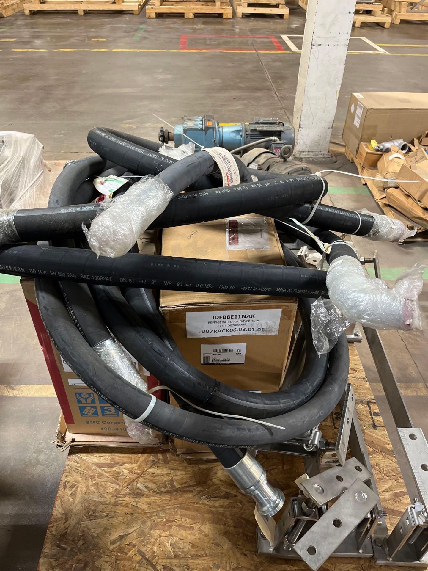 2 SMC refrigerated air dryers, Husky hoses and metal brackets